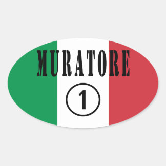 Adesivo Oval Stonemasons Italianos : Muratore Numero Uno