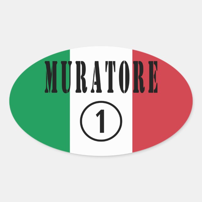 Adesivo Oval Stonemasons Italianos : Muratore Numero Uno (Frente)