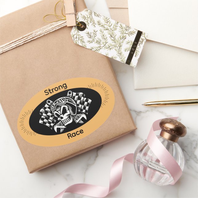 Adesivo Oval Strong Race Sport Sticker – Power & Speed Athletic (Presentear)