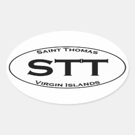 Adesivo Oval STT - Santo Thomas Virgens Ilhas Virgens Euro Esti
