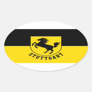 Adesivo Oval Stuttgart Flag (Alemanha)