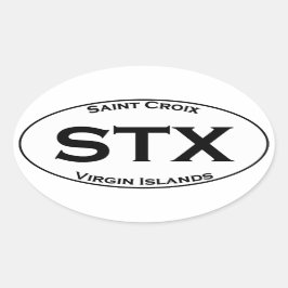 Adesivo Oval STX - Santo Croix Virgens Ilhas Virgens Euro Estil