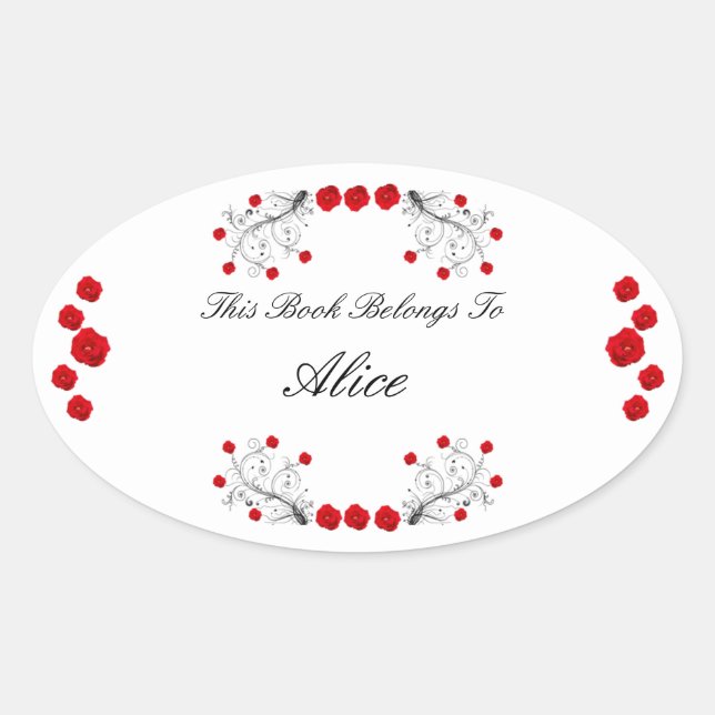 Adesivo Oval Suavidades e Rosas (Frente)