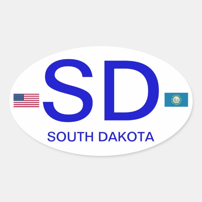 Adesivo Oval Sudoeste Dacota* Euro-Style Bumper Sticker (Frente)