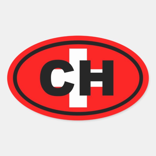 Adesivo Oval Suiça CH Europeu (Frente)