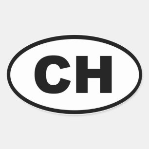 Adesivo Oval Suiça - CH - Europeu
