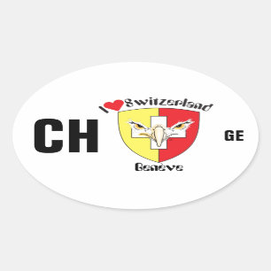 Adesivo Oval Suíça Suisse Svizzera Svizra Switzerland Kleber