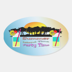 Adesivo Oval Summer - Time Sticker
