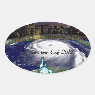 Adesivo Oval Super Storm Sandy 2012, Olhos da tempestade_