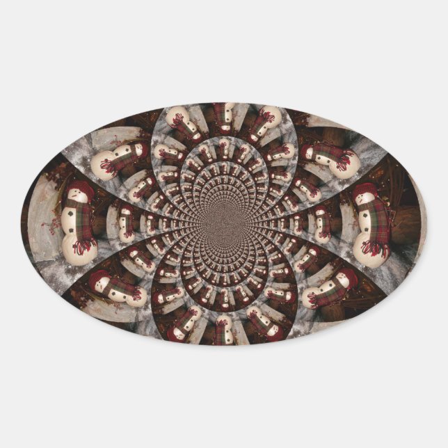 Adesivo Oval Surpreendente Snowman (Frente)