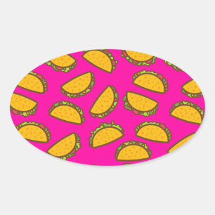 Adesivo Oval tacos rosa