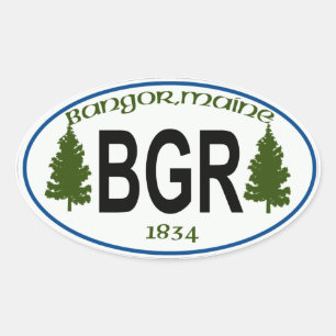 Adesivo Oval tag bangor maine