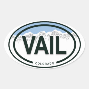 Adesivo Oval Tag da montanha rochosa de Vail Colorado