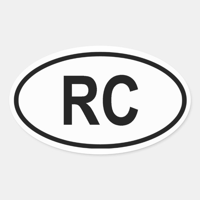 Adesivo Oval Taiwan "RC" (Frente)