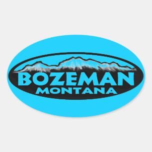 Adesivo Oval Tampões ovais azuis de Bozeman Montana