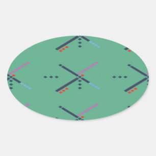Adesivo Oval Tapete do aeroporto de PDX