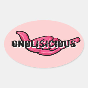Adesivo Oval Taquinhos quentes de hawaitianos onolíticos
