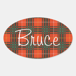 Adesivo Oval Tartan do Scottish de Bruce