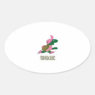 Adesivo Oval Tartaruga 50K - Rosa