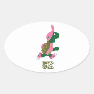Adesivo Oval Tartaruga 5K - Rosa