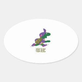 Adesivo Oval Tartaruga 5K - Roxo