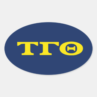 Adesivo Oval Tau Gama Theta Oval Stickers - Amarelo a Azul