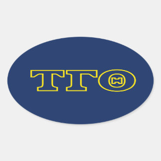 Adesivo Oval Tau Gamma Theta Oval Stickers - Contorno Amarelo