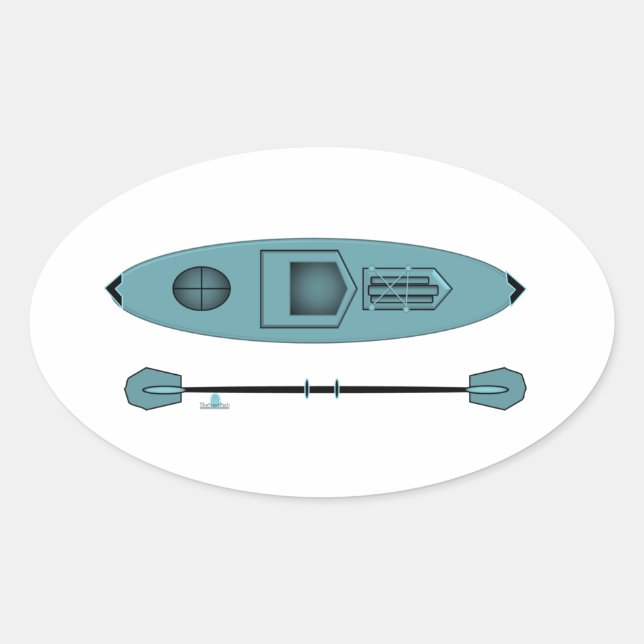Adesivo Oval Teal Kayak Oval Sticker (Frente)