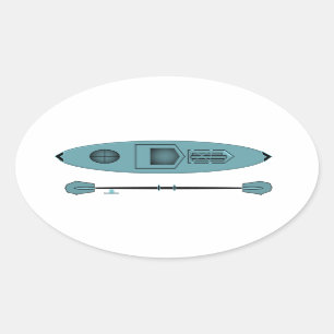 Adesivo Oval Teal Kayak Oval Sticker