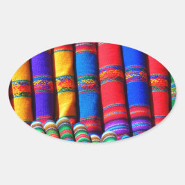 Adesivo Oval Tecido Colorido