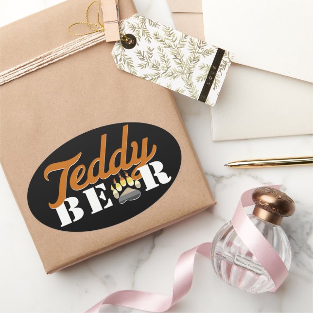 Adesivo Oval Teddy Bear Sticker (Presentear)