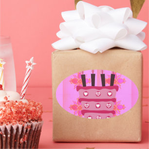 Adesivo Oval Tenha um feliz aniversário