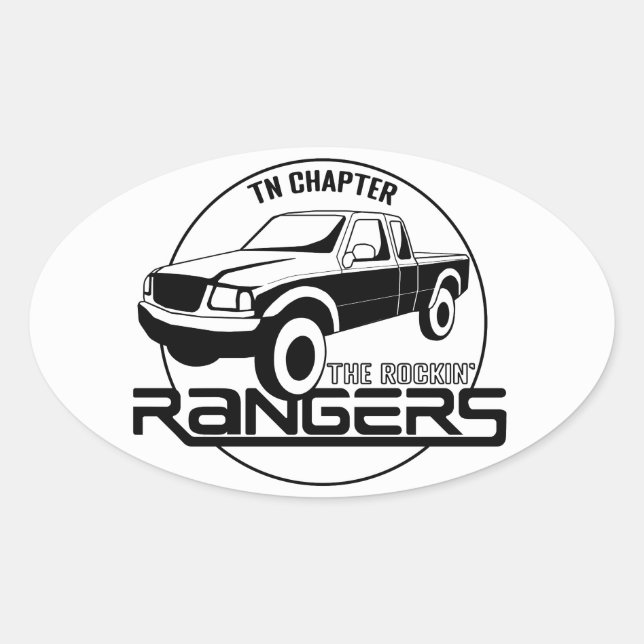 Adesivo Oval Tennessee, TN - Rockin’ Rangers Chapter (Frente)