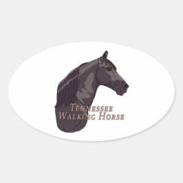 Adesivo Oval Tennessee Walking Horse Black