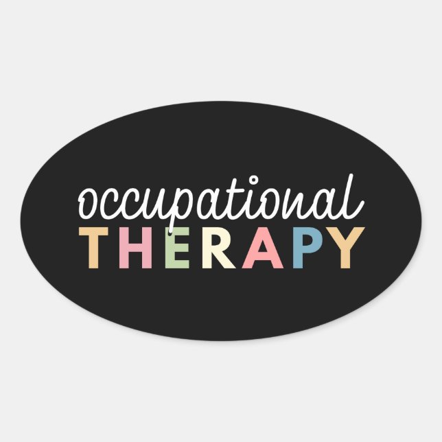 Adesivo Oval Terapeuta COT de Terapia Ocupacional (Frente)