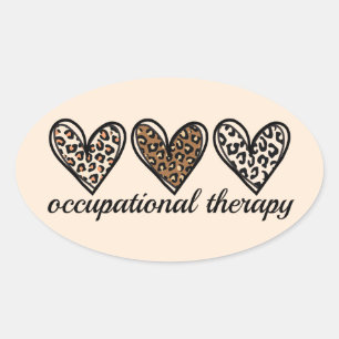 Adesivo Oval Terapia Ocupacional Cheetach Impressão Coração