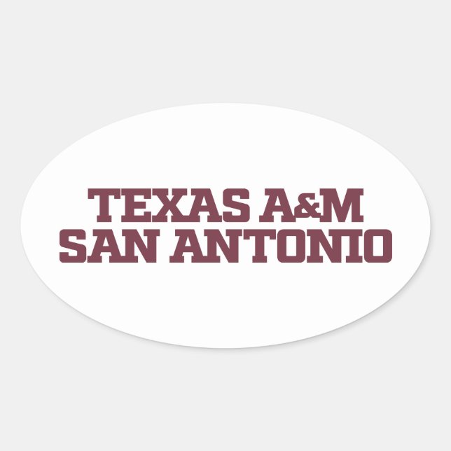 Adesivo Oval Texas A&M San Antonio (Frente)