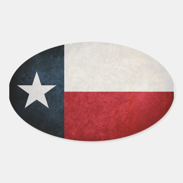 Adesivo Oval Texas Flag; Texan; (Frente)