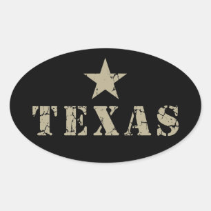 Adesivo Oval Texas, o estado solitário da estrela