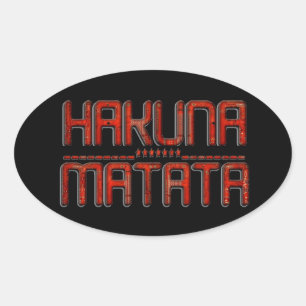 Adesivo Oval Texto Incrível e Impressionante de Matata Red Haku