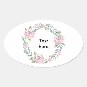 Adesivo Oval Texto ou nome personalizável da coroa rosa do Past