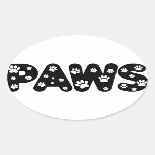 Adesivo Oval Texto Personalizado de Páginas de Cães