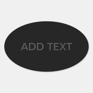 Adesivo Oval Texto Personalizável Preto Moderno e Cinza Escur
