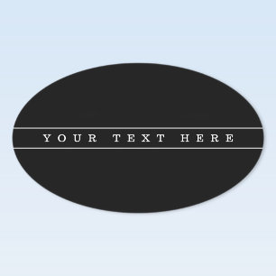 Adesivo Oval Texto Simples Elegante & Listras Finas