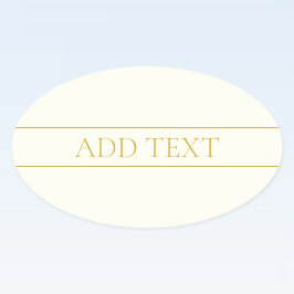 Adesivo Oval Texto Simples Elegante Personalizável | Dourado Br