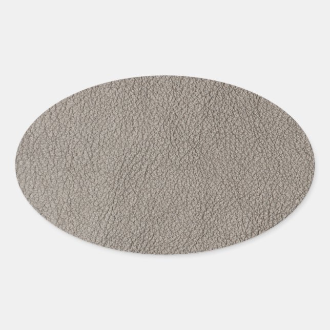 Adesivo Oval Textura de aspecto do couro (Frente)