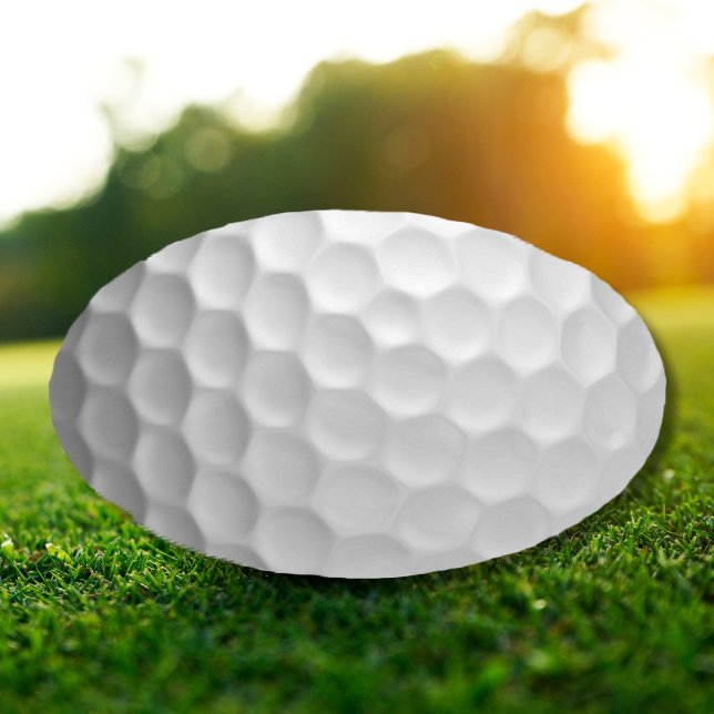 Adesivo Oval Textura de Bola de Golfe Branca Com Alvéolos (Criador carregado)