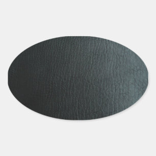 Adesivo Oval Textura de couro preto escura