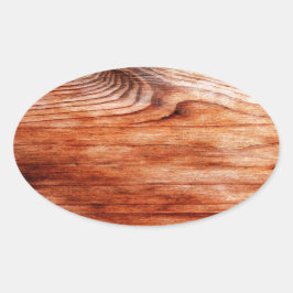 Adesivo Oval Textura de grão de madeira