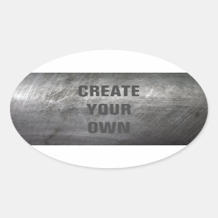 Adesivo Oval Textura escovada riscada do metal